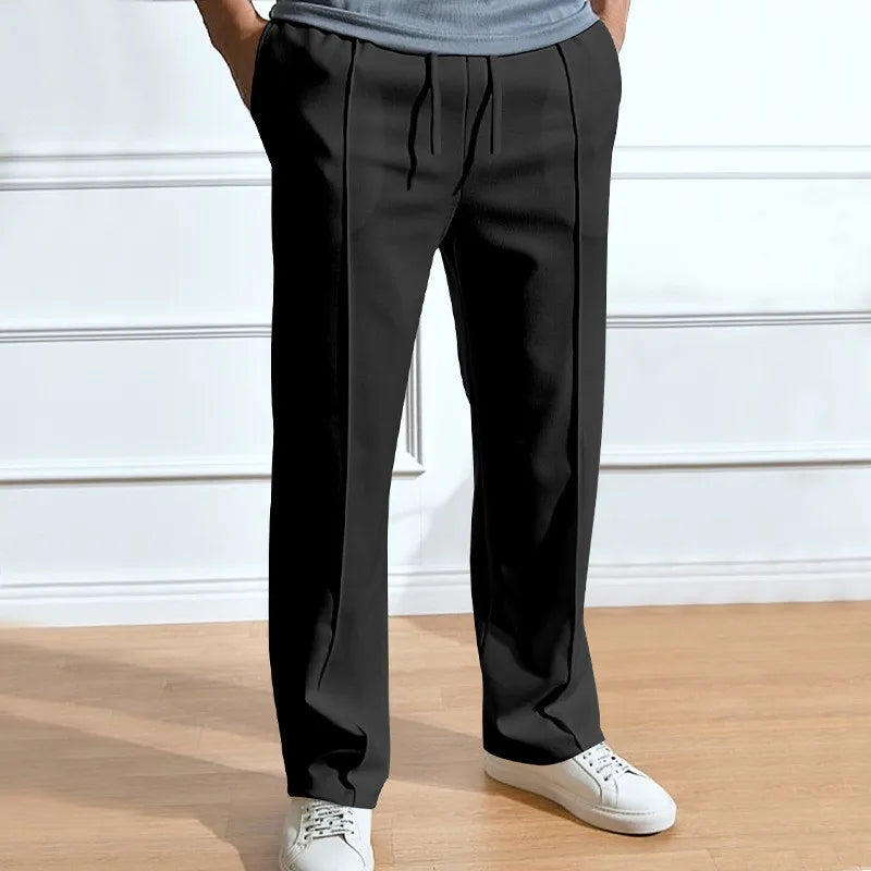 Męskie spodnie slim fit z elastycznym pasem ze ściągaczem