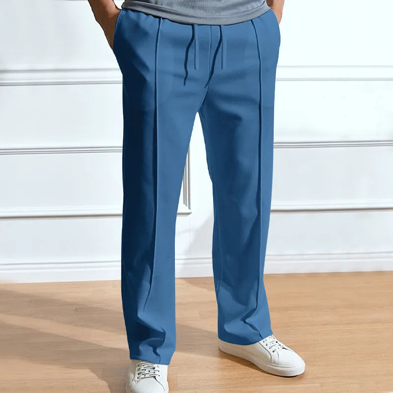 Męskie spodnie slim fit z elastycznym pasem ze ściągaczem