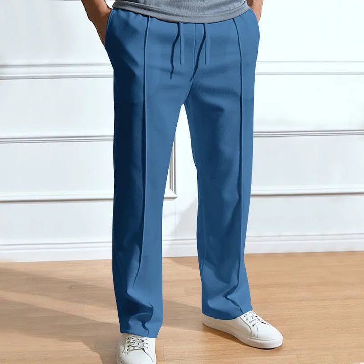 Męskie spodnie slim fit z elastycznym pasem ze ściągaczem