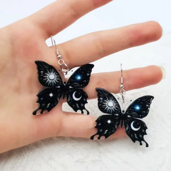 Kolczyki Słońce Księżyc Motyl