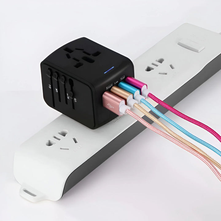 Międzynarodowy adapter wtyczkowy do podróży, kompaktowy, bezpieczny i szybkie ładowanie do użytku globalnego