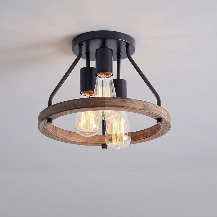 Industrialna lampa sufitowa w stylu wiejskim - Hearthly