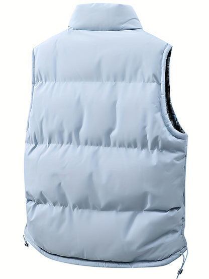 Kamizelka pikowana odwracalna męska z zamkiem błyskawicznym i kieszeniami