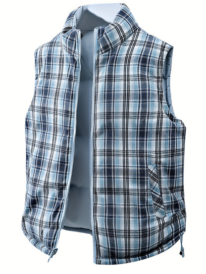 Kamizelka pikowana odwracalna męska z zamkiem błyskawicznym i kieszeniami