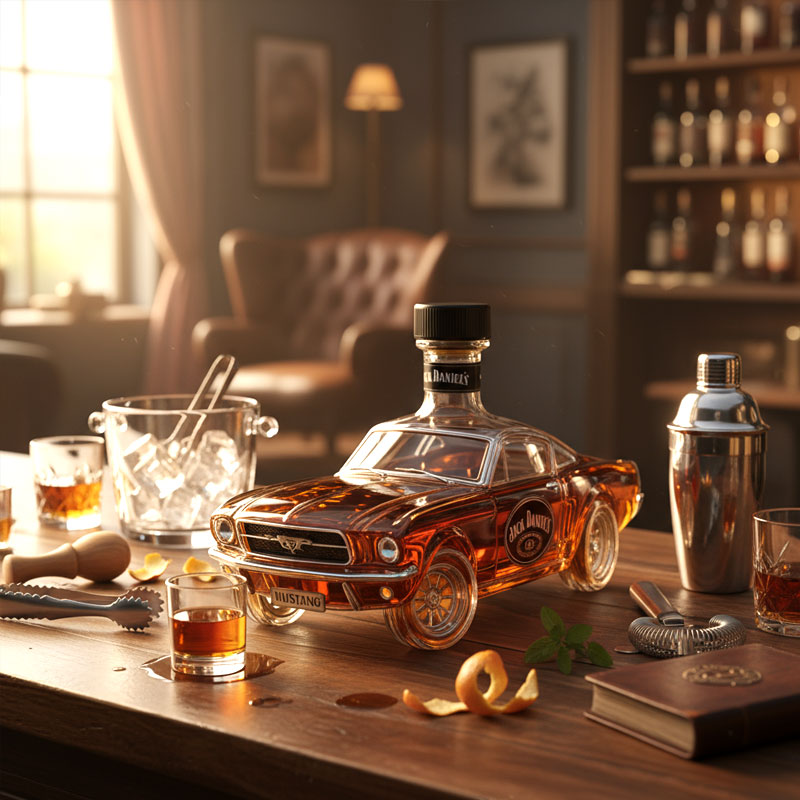 Karafka do whisky w kształcie samochodu Mustang do domowego baru