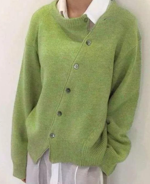 Kardigan damski z asymetryczną listwą guzikową