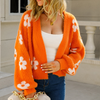 Kardigan damski z kwiatowym motywem i otwartym przodem
