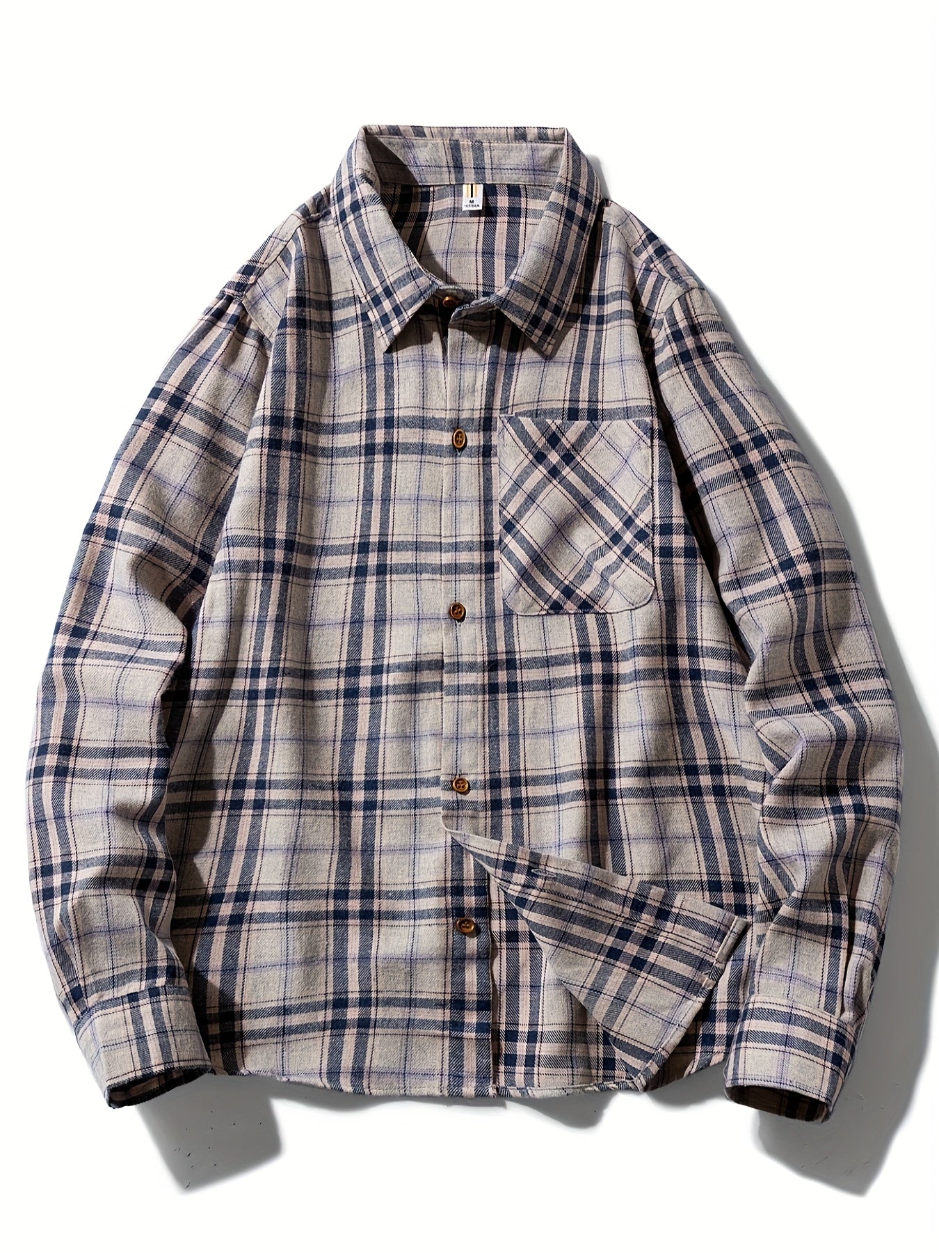 Koszula męska codzienna z kołnierzem i kieszenią na piersi