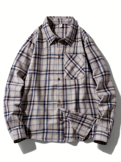 Koszula męska codzienna z kołnierzem i kieszenią na piersi