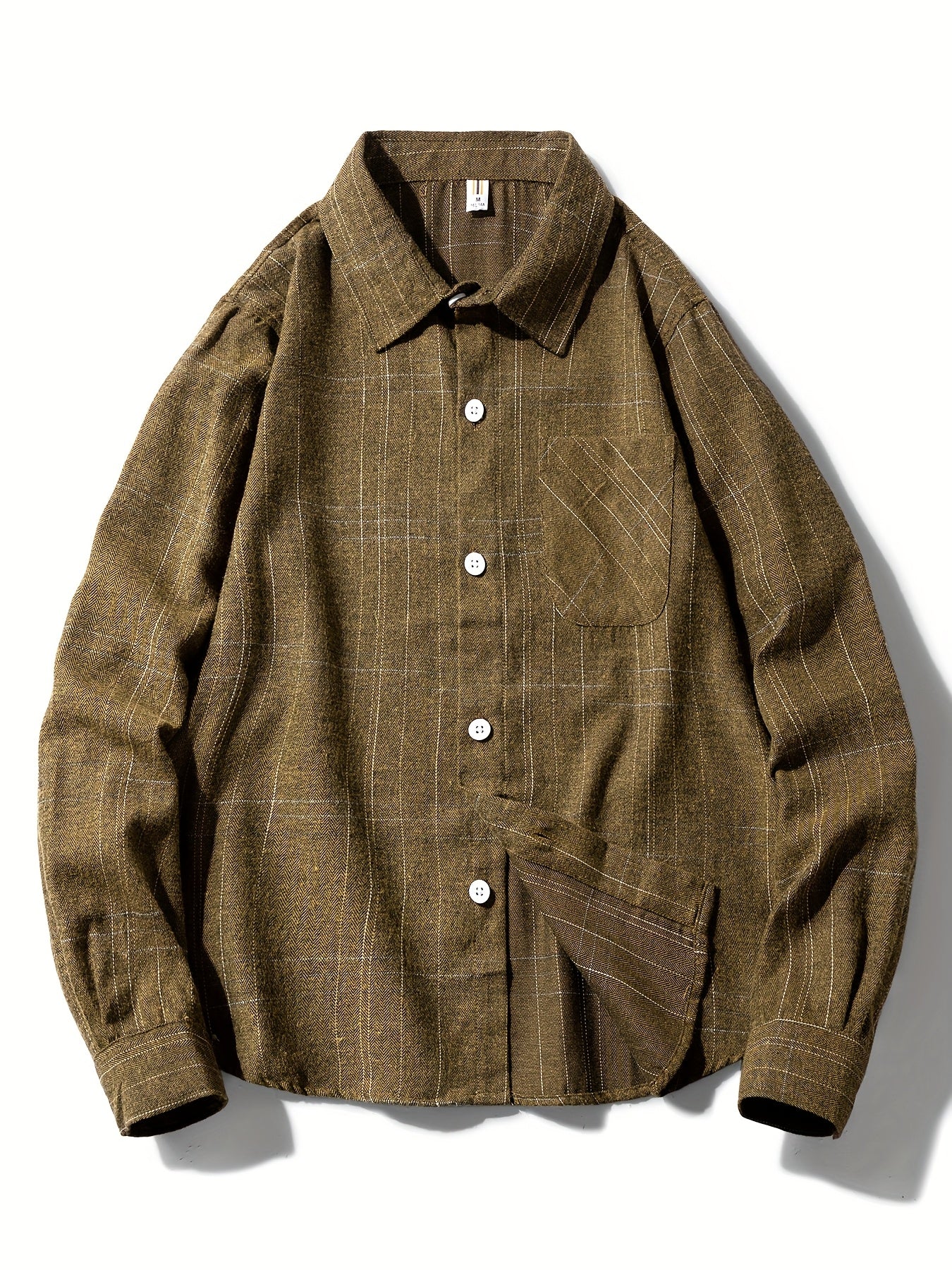 Koszula męska codzienna z kołnierzem i kieszenią na piersi