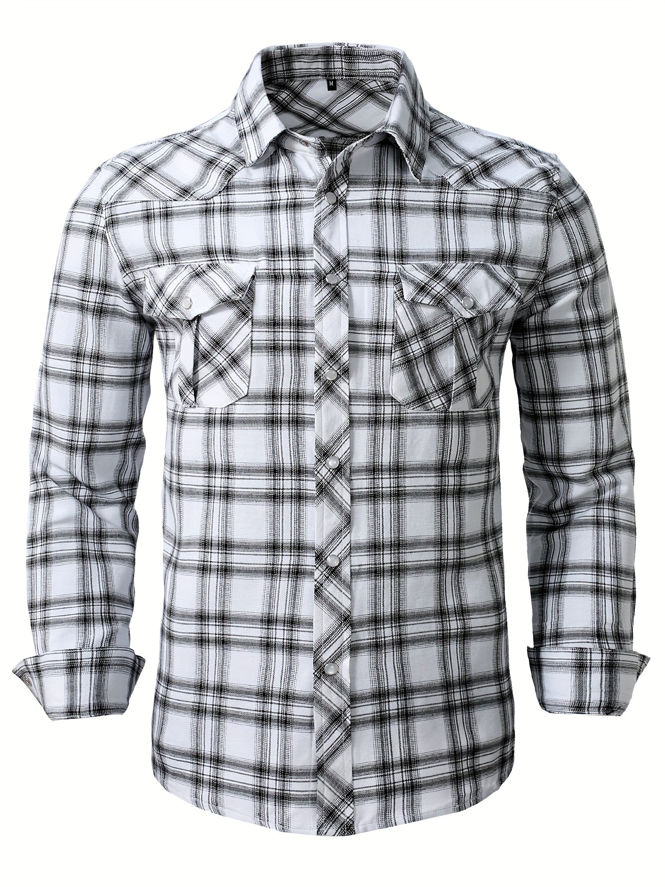 Koszula męska codzienna z kołnierzem klasycznym i wzorem w kratkę