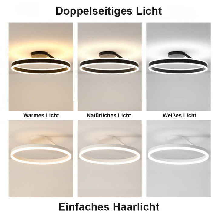 Arisha Nowoczesna lampa sufitowa w kształcie koła LED czarno/biała do salonu i korytarza, metal