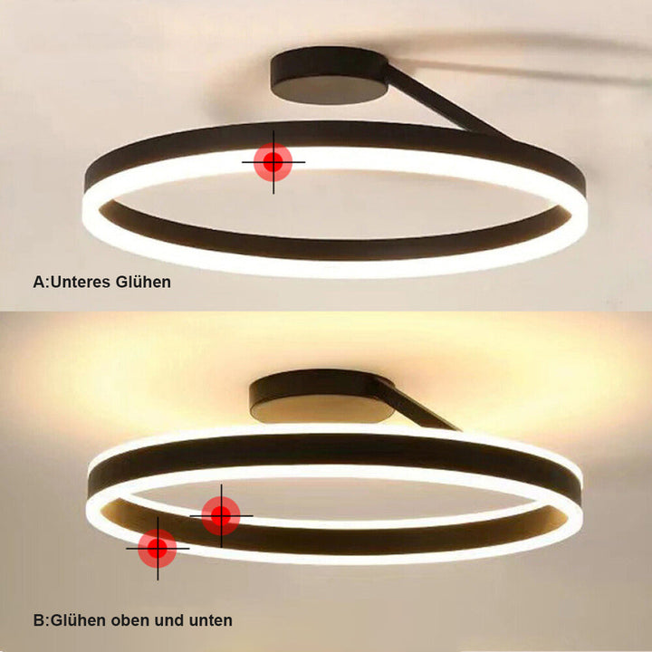Arisha Nowoczesna lampa sufitowa w kształcie koła LED czarno/biała do salonu i korytarza, metal