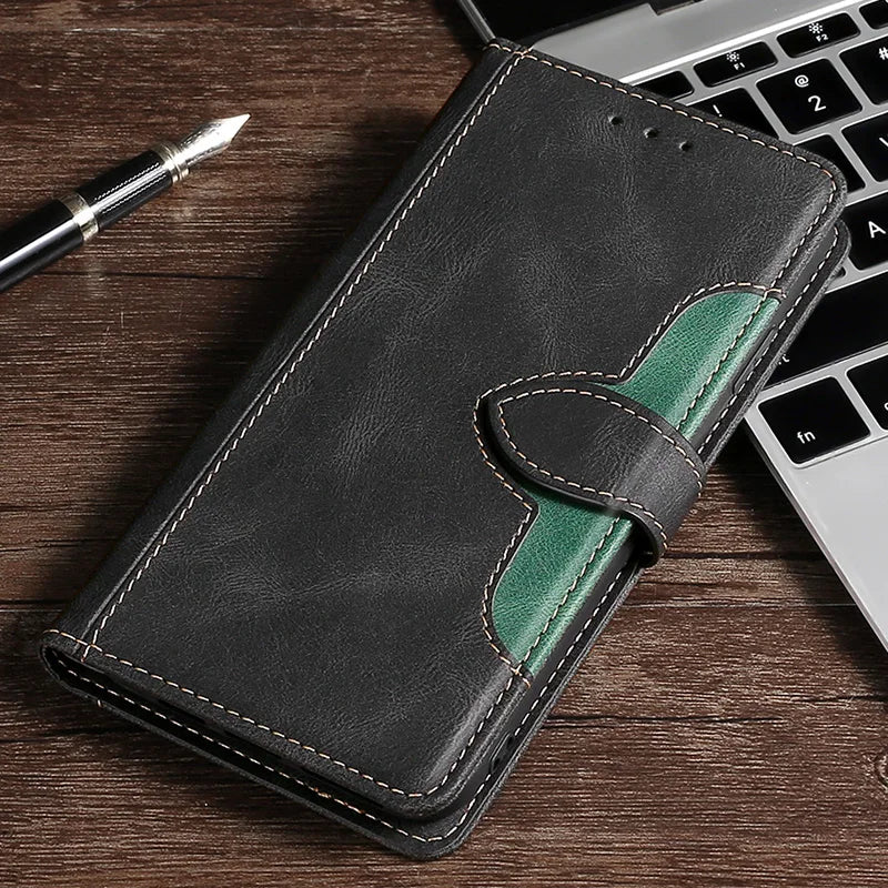 LuxurCase | Magnetyczne Etui ze Skóry na iPhone'a z Portfelem na Karty