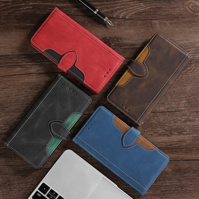 LuxurCase | Magnetyczne Etui ze Skóry na iPhone'a z Portfelem na Karty