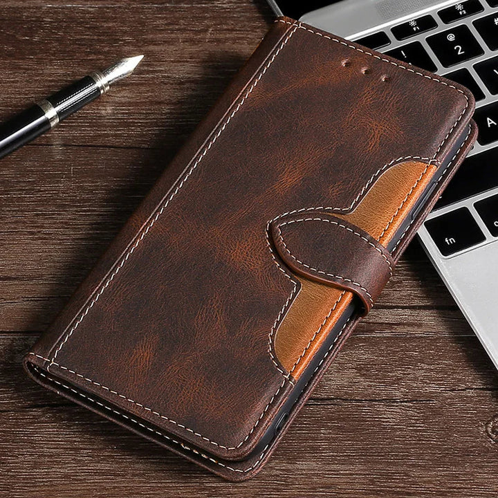 LuxurCase | Magnetyczne Etui ze Skóry na iPhone'a z Portfelem na Karty