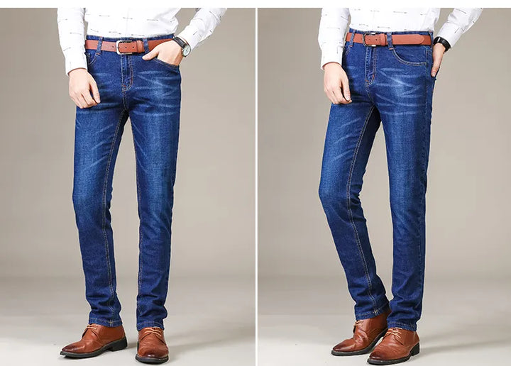 Jeansy | Proste, luźne jeansy ze stretchem