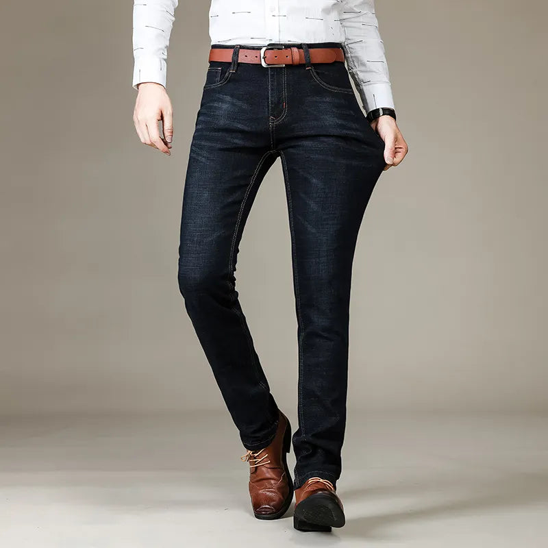 Jeansy | Proste, luźne jeansy ze stretchem
