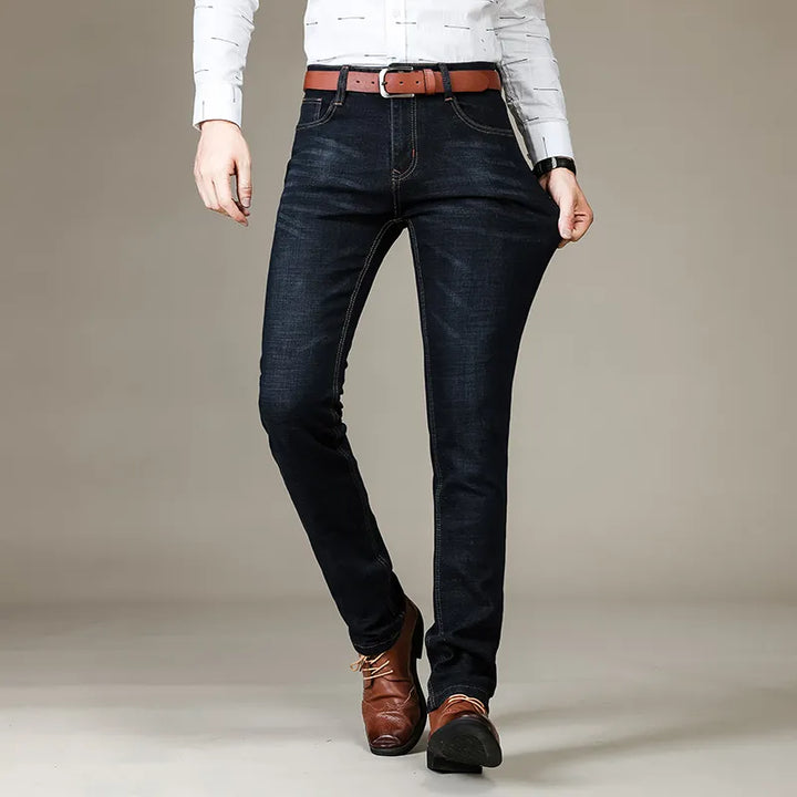 Jeansy | Proste, luźne jeansy ze stretchem