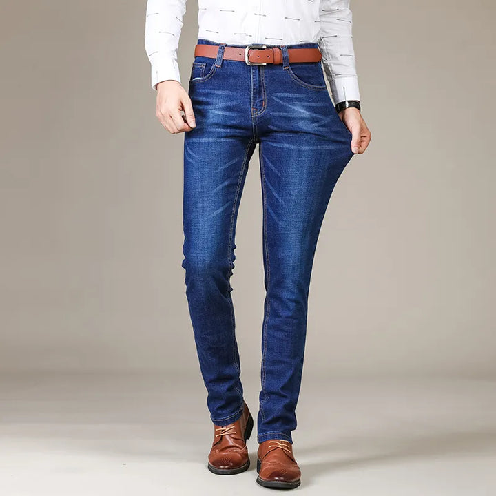Jeansy | Proste, luźne jeansy ze stretchem