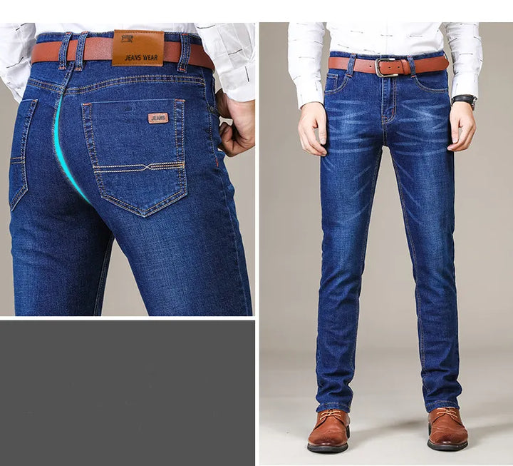 Jeansy | Proste, luźne jeansy ze stretchem