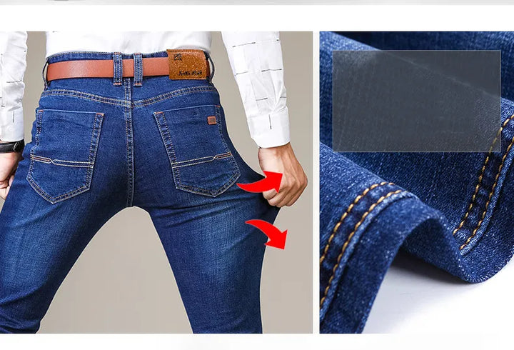 Jeansy | Proste, luźne jeansy ze stretchem