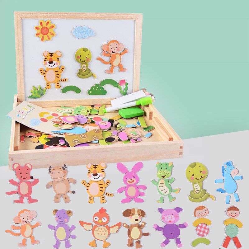 Magnetyczna gra CreativeBox – edukacyjna zabawa z puzzlami i tablicą do rysowania