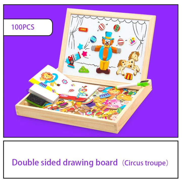 Magnetyczna gra CreativeBox – edukacyjna zabawa z puzzlami i tablicą do rysowania