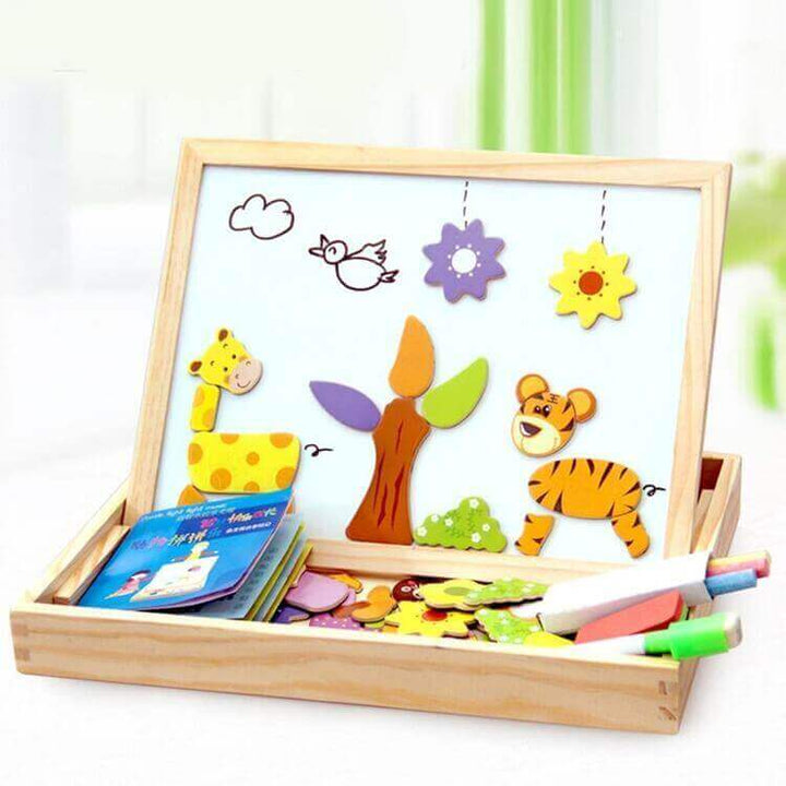 Magnetyczna gra CreativeBox – edukacyjna zabawa z puzzlami i tablicą do rysowania