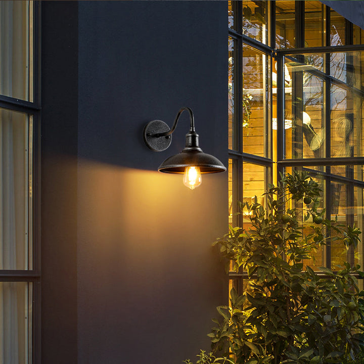 Zewnętrzna lampa ścienna z żelaza w stylu vintage industrialnym LED 1 punkt świetlny