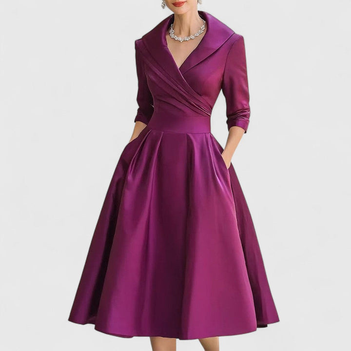 Sukienka midi damska | Elegancki i ponadczasowy fason w linii A
