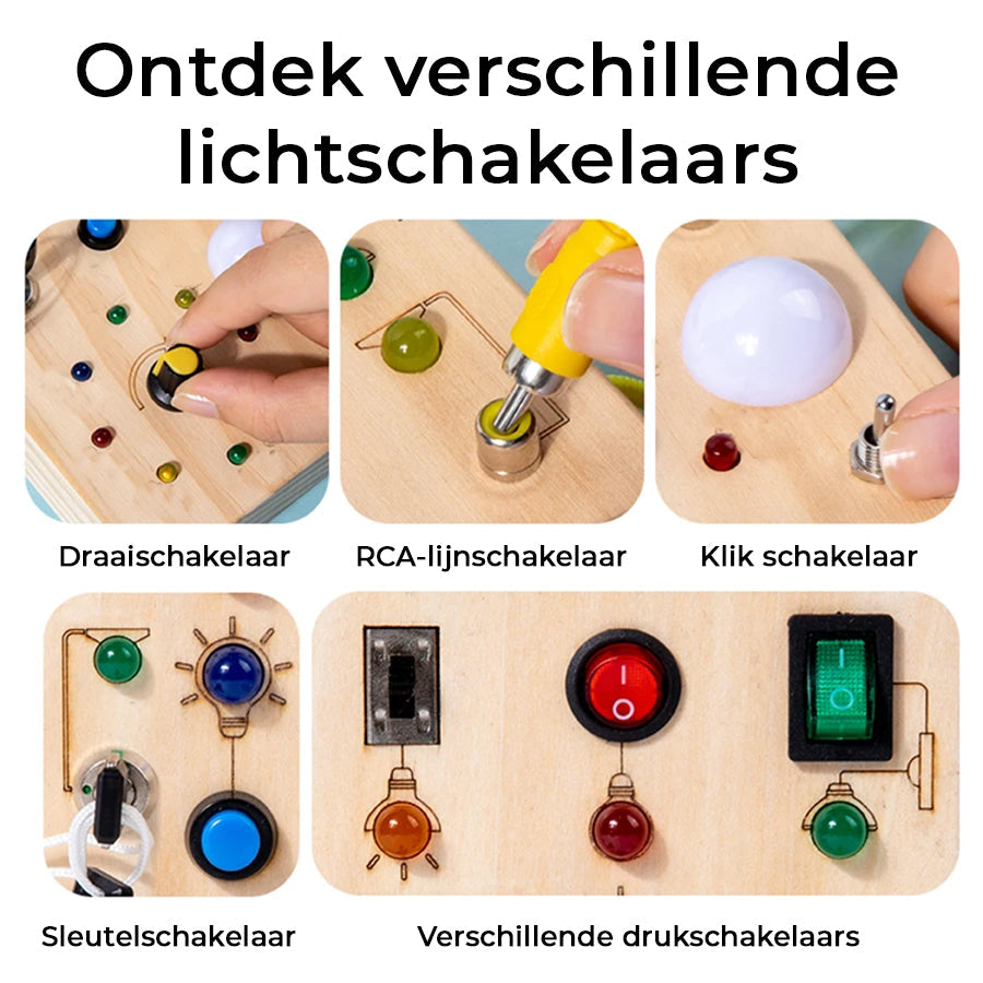 Tablica aktywności LED Montessori – nauka przez zabawę