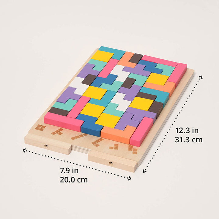 Drewniana gra logiczna Tetris - łamigłówka, która rośnie razem z twoim dzieckiem