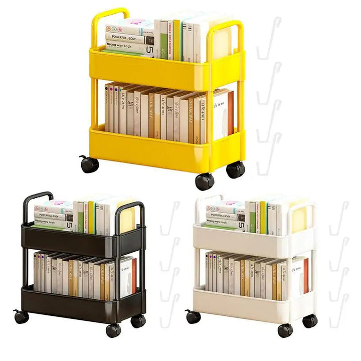 BookRacer – mobilny wózek na książki z 2 półkami
