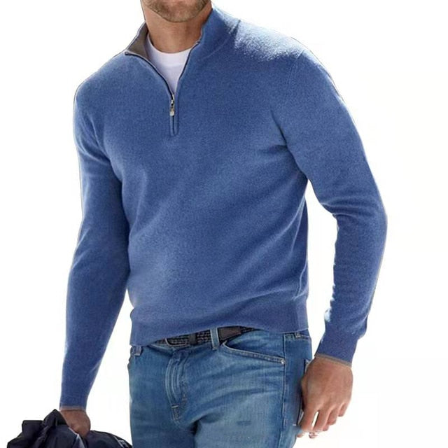 Męski sweter merino z dekoltem w serek - Torino