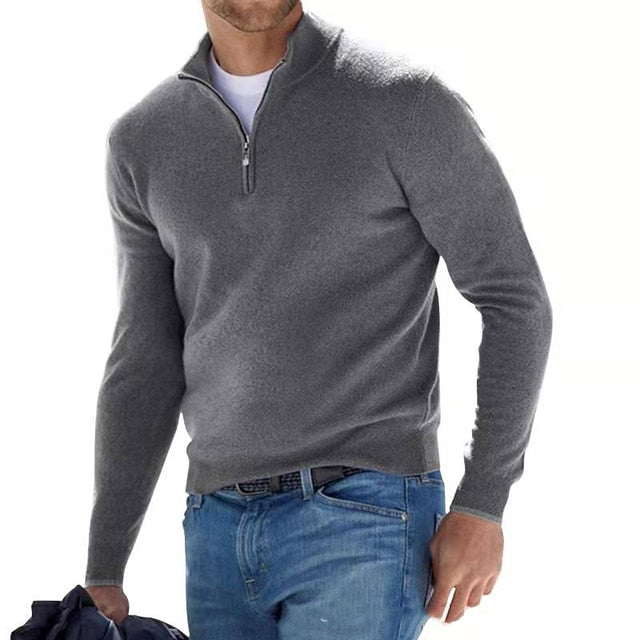 Męski sweter merino z dekoltem w serek - Torino