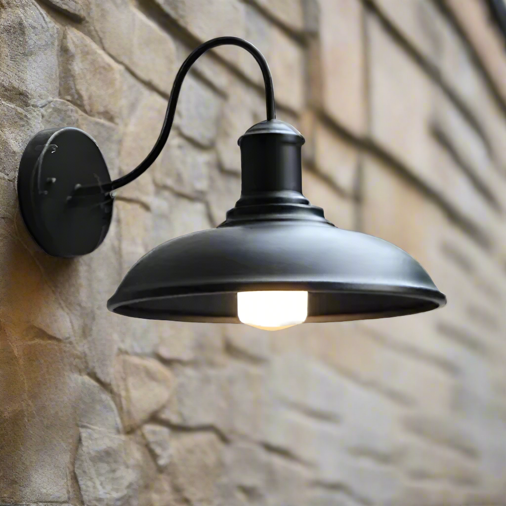 Zewnętrzna lampa ścienna z żelaza w stylu vintage industrialnym LED 1 punkt świetlny