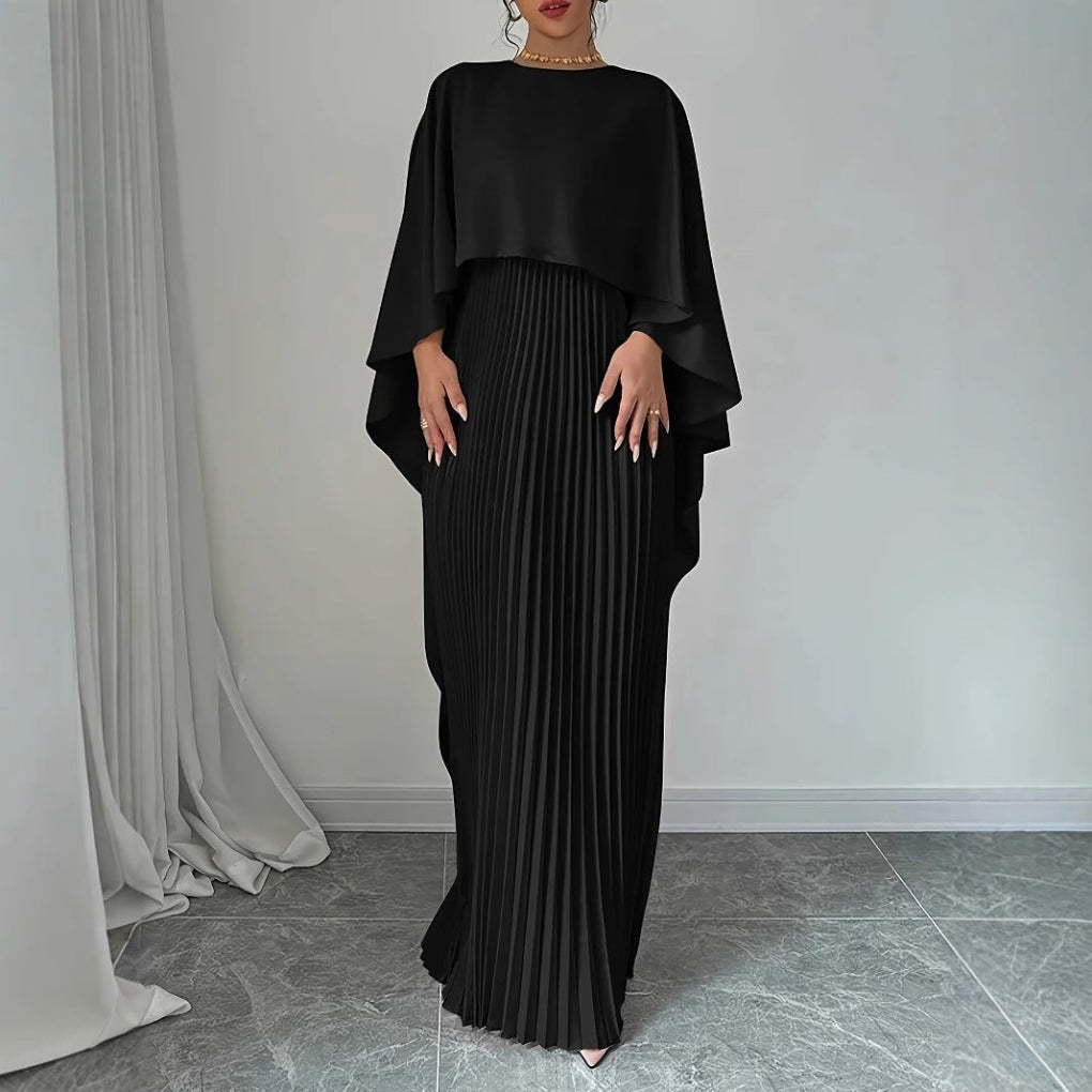 Płynąca Pleciona Sukienka Maxi z Batwing Sleeve