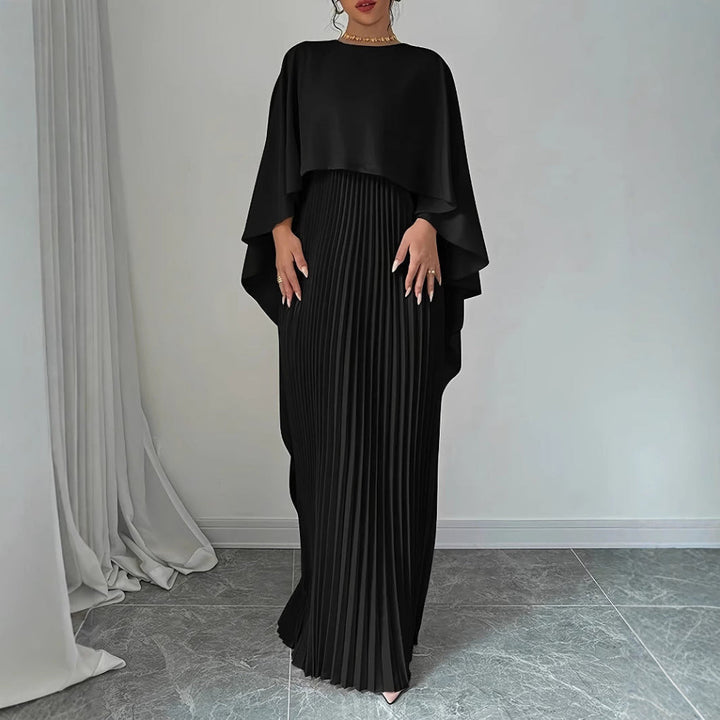Płynąca Pleciona Sukienka Maxi z Batwing Sleeve
