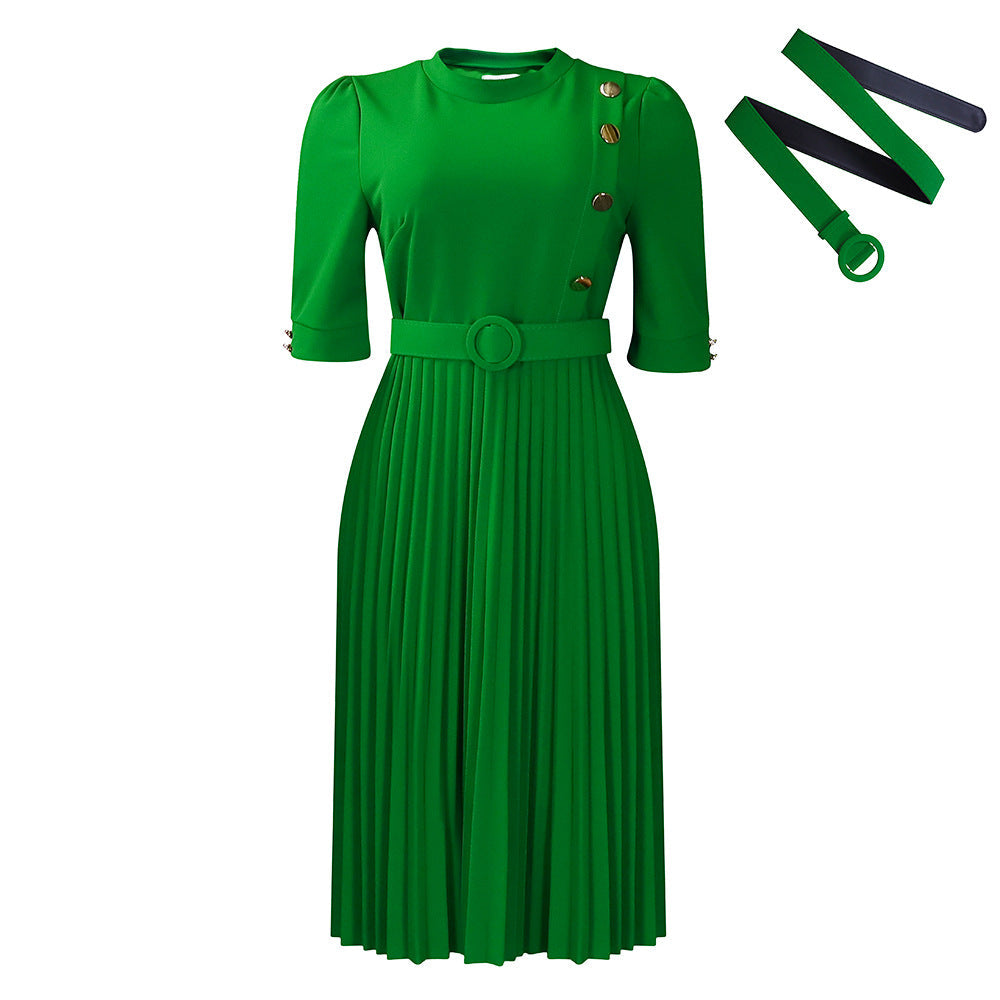 Pleated Bezwysiłkowa Sukienka V Neck