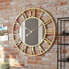 Duży metalowy zegar ścienny w stylu vintage z lustrem 39 cm