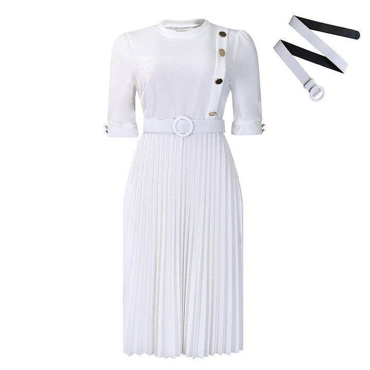 Pleated Bezwysiłkowa Sukienka V Neck