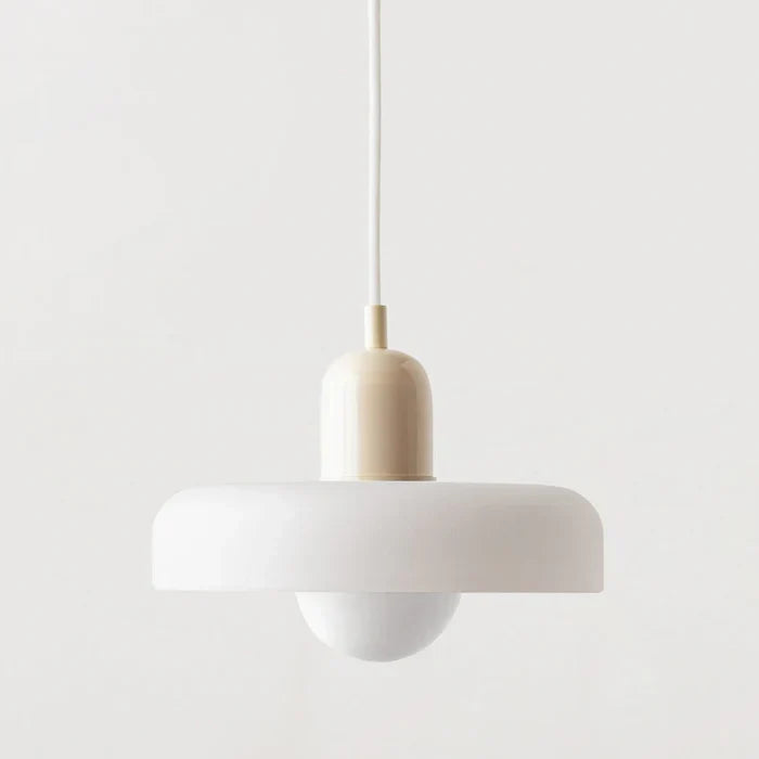 Wisząca lampa Bauhaus z kolorowego szkła