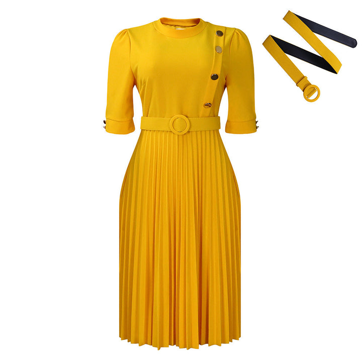 Pleated Bezwysiłkowa Sukienka V Neck
