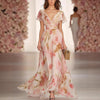 Sukienka Maxi Fit and Flare z Flutter Sleeve
