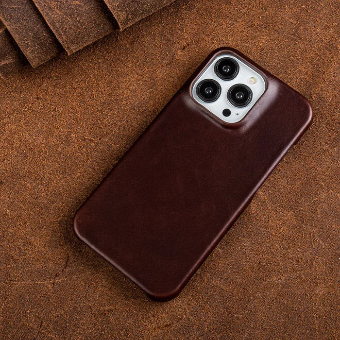Skórzane etui na iPhone'a z ochroną antyuderzeniową