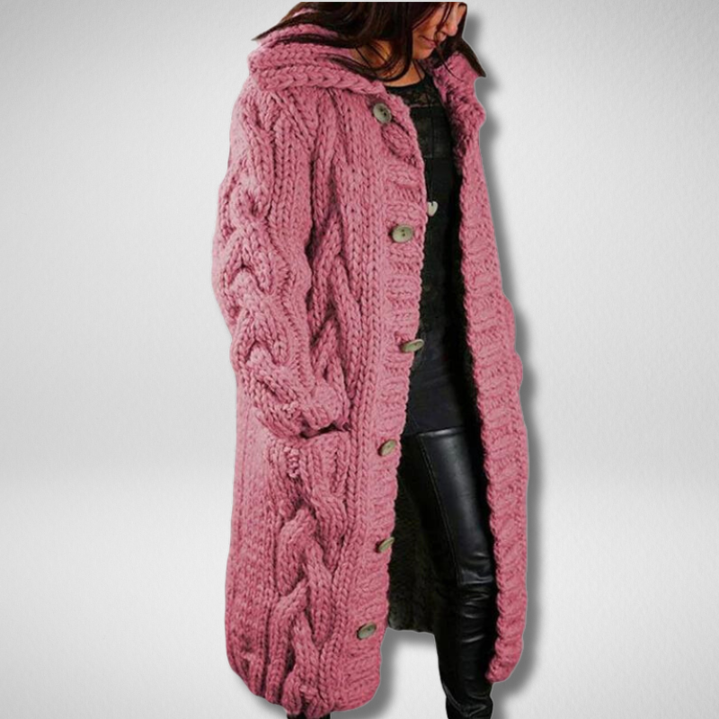 Wygodny gruby sweter rozpinany - Emma