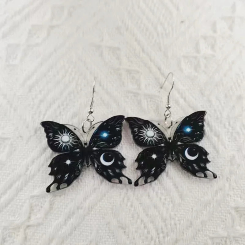 Kolczyki Słońce Księżyc Motyl