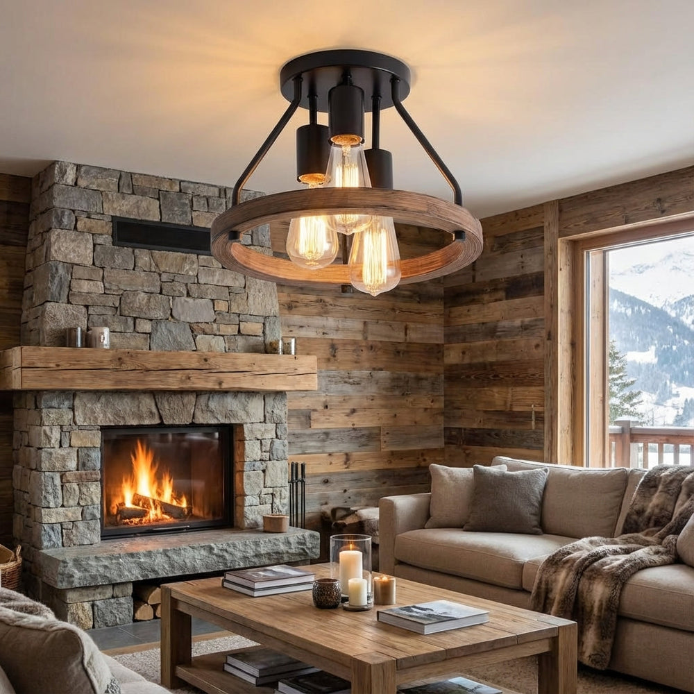 Lampa sufitowa do przedpokoju – industrialny styl farmhouse