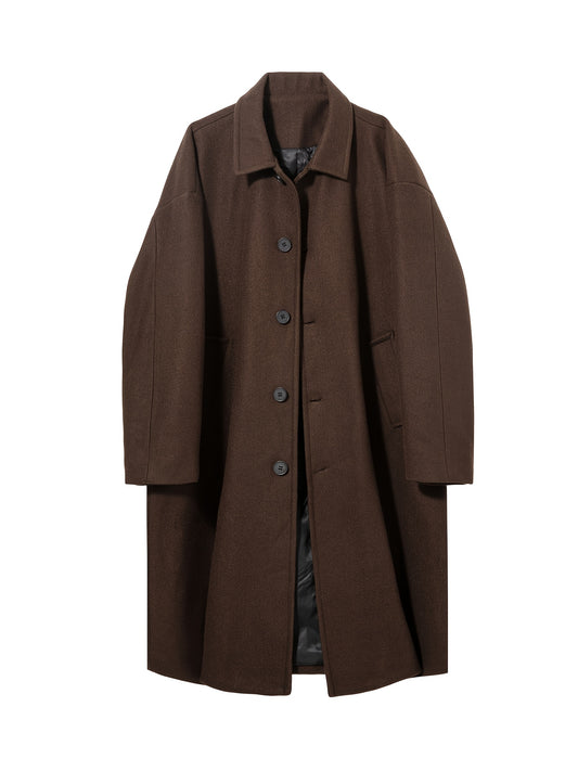 Płaszcz męski klasyczny z kołnierzem i bocznymi kieszeniami
